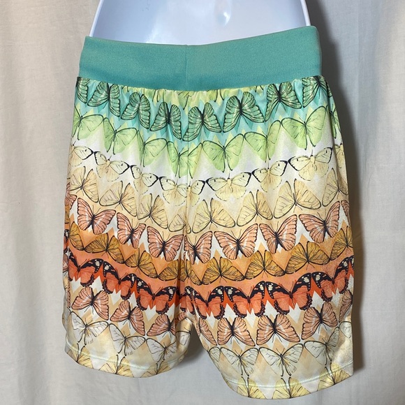 Adidas FARM Rio “Butterfly Rainbow” print Athletic Shorts - Women size-small - Picture 2 of 5